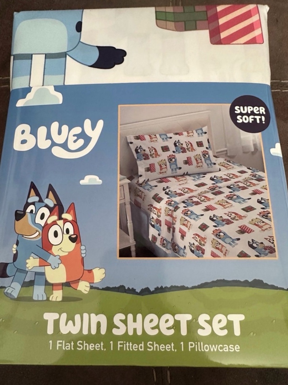 Bluey Twin Sheet Set in Blue and White by Bluey